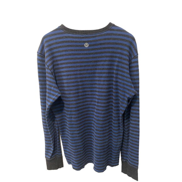 Lululemon Binary Crew Rugged Blue Heathered Black / Heathered Tempest Blue Sz L - Picture 6 of 10